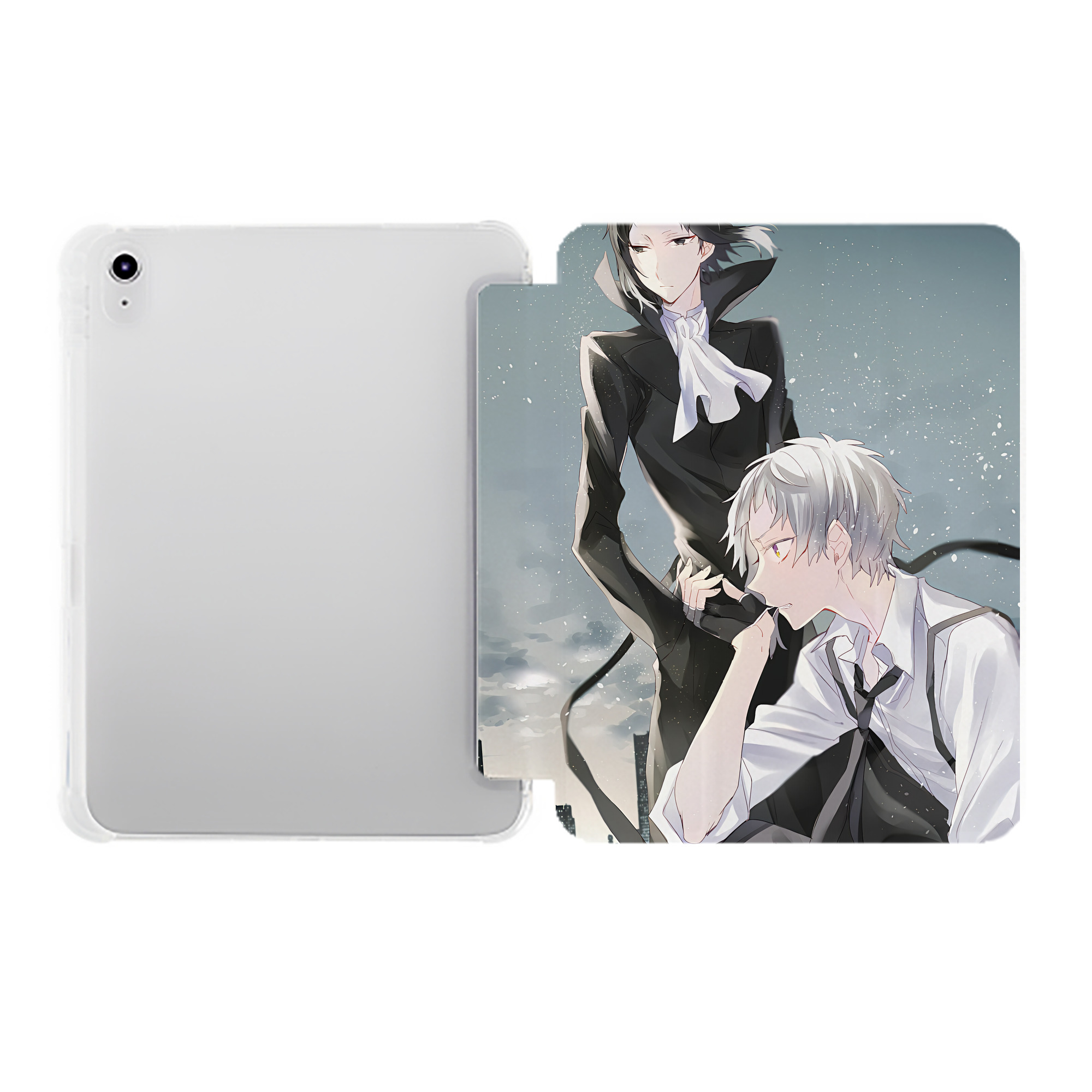 （画像用） 文豪ストレイドッグス Bungo Stray Dogs IPad ケース ペン収納付き 三つ折りスタンド PUレザー×シリコン 対応機種9.5/10.5/10.9インチ